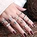 RINHOO FRIENDSHIP 10PCS Bohemian Retro Vintage Crystal Joint Knuckle Ring Sets Finger Rings (Style 3)
