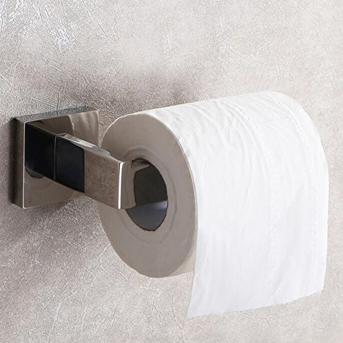 Bathroom Toilet Paper Holder, Angle Simple SUS304 Stainless Steel Lavatory Tissue Roll Holder Paper Roll Hanger Toilet Paper Bar Dispenser Wall Mount, Polished Chrome