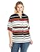 Calvin Klein Women's Plus Size Printed Crew Neck Roll Sleeve Blouse
