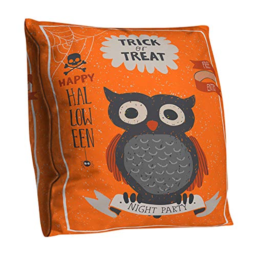 Alisy Halloween Pillows Decorative Throw Pillows Case, Pumpkin Ghost Witch Bat Owel Cushion Covers Lumbar Pillowases for Sofa Bed Home Garden Outdoor Decor