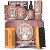 Viking Revolution Beard Care Kit for Men – Sandalwood – Ultimate Beard Grooming Kit includes 100% Boar Beard Brush, Wood…