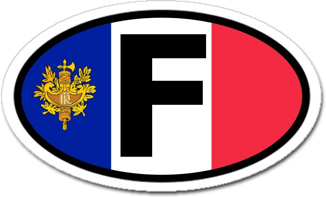F France Flag Car Bumper Sticker Decal Oval Arts, Crafts
