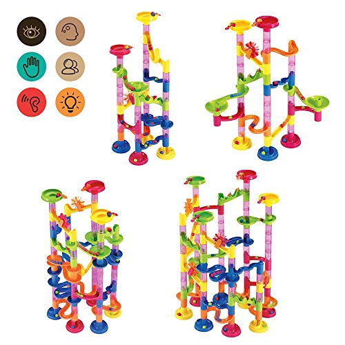 image for Beebeerun Marble Run Set 105 Pcs - Construction Building Blocks Toys G
