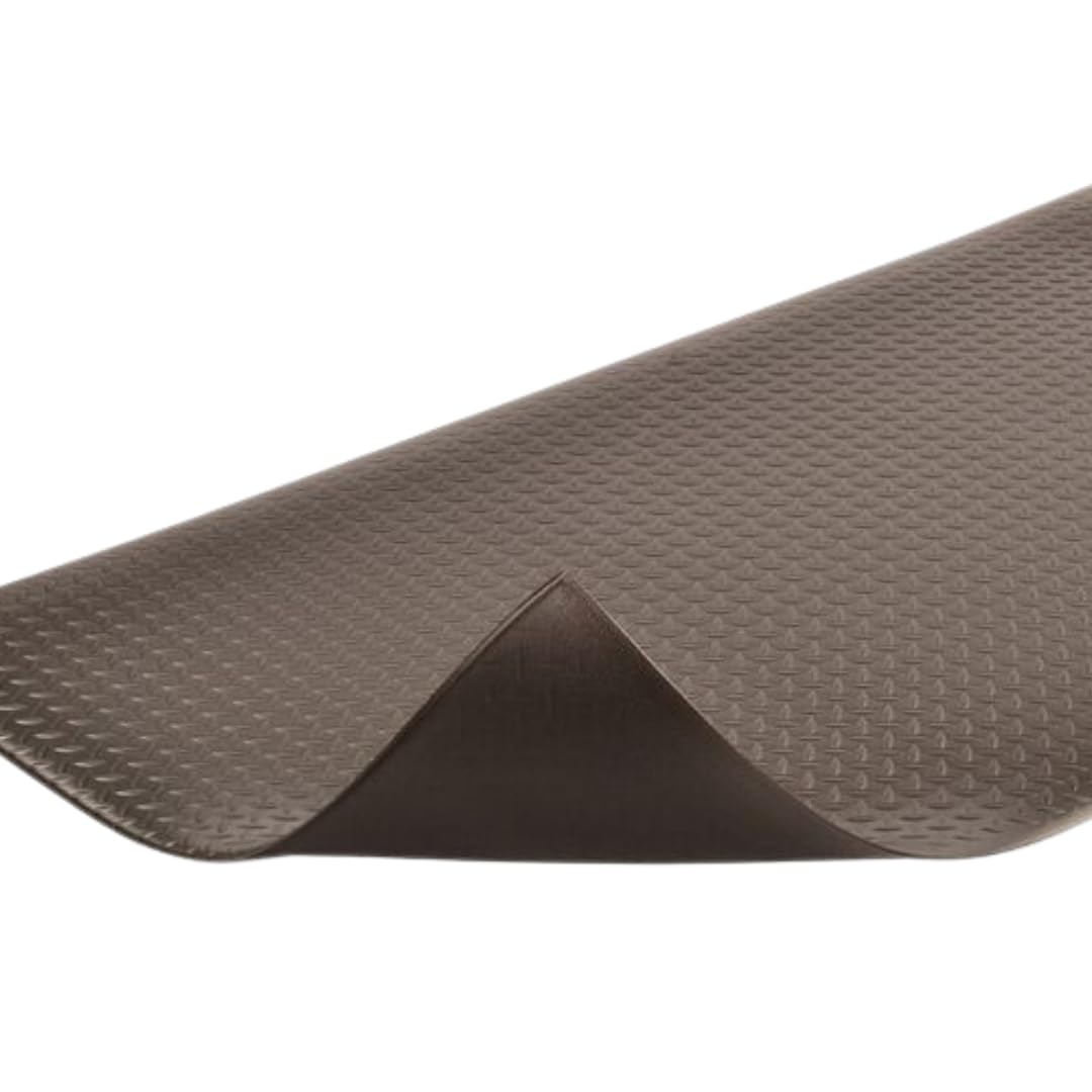 NoTrax 418 Diamond Tred™ 2′ x 60′ x 3/8″ Anti Fatigue Mat, Enhanced Slip Resistance with Beveled Edges and Diamond Surface, Ideal for Industrial and Commercial Workplaces, Black, 418R0224BL