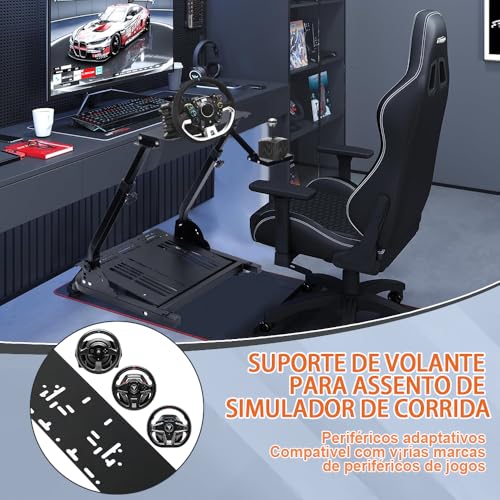 Suporte de Volante de Corrida Cockpit, Compatível com G25/G27/G29/G920/T300RS/T300GT/T500RS/TGT/T150/TS-PC/CSL/CSR/CSW