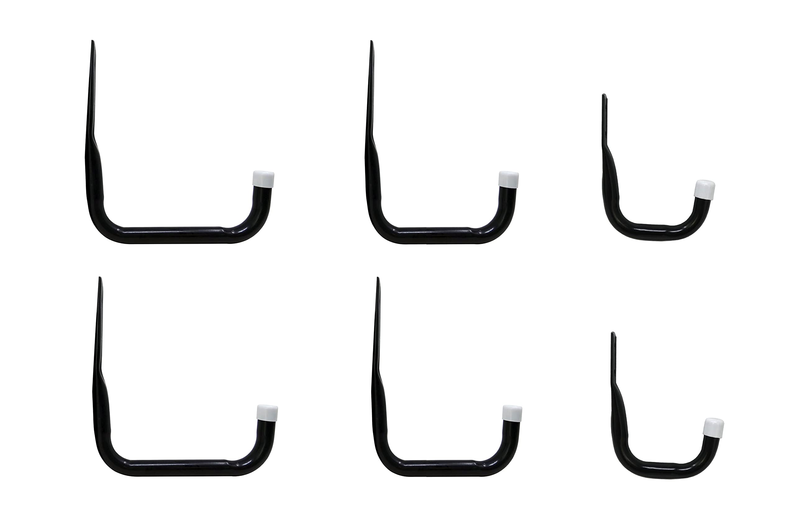 Shepherd Hardware 8088E Heavy Duty Steel Garage Storage/Assorted Utility Hooks, 6 Pack, Black