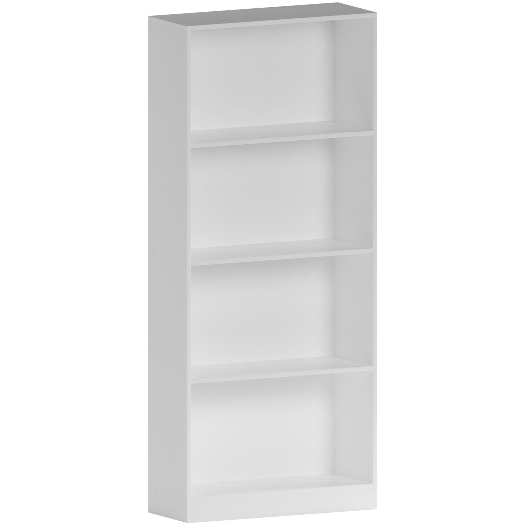 Vida Designs Cambridge 4 Tier Large Bookcase, White Wooden Shelving Display Storage Unit Office Living Room Furniture