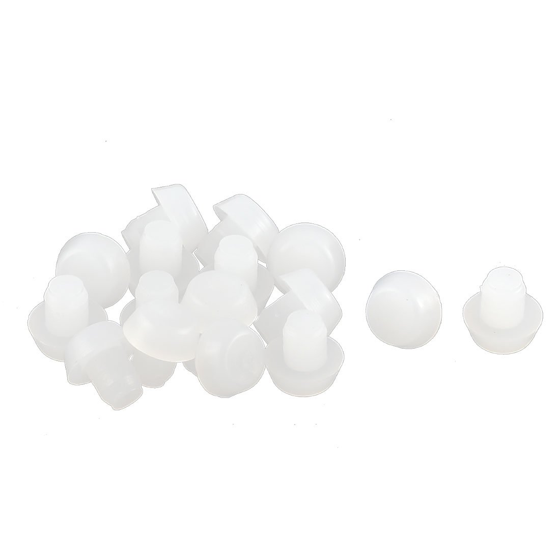 sourcing map Plastic Round Blanking End Caps Tubing Tube Insert Cover 6mm Dia 16pcs White