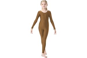 OVIGILY Girls Kids Long Sleeve Dance Unitard Bodysuits Full Body Leotard for Ballet,Gymnastics,Performance,Costumes