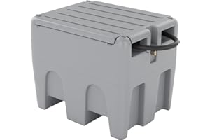 Garvee Portable Fuel Tank, 58 gal Diesel & Gasoline Transfer Tank With 12V Electric Pump, 10 GPM Flow Rate, 13.1 ft Hose, Auto Fueling Nozzle , Durable Fuel Transfer Tank for Easy Transportation, Red (Gray, 58 Gallon.)