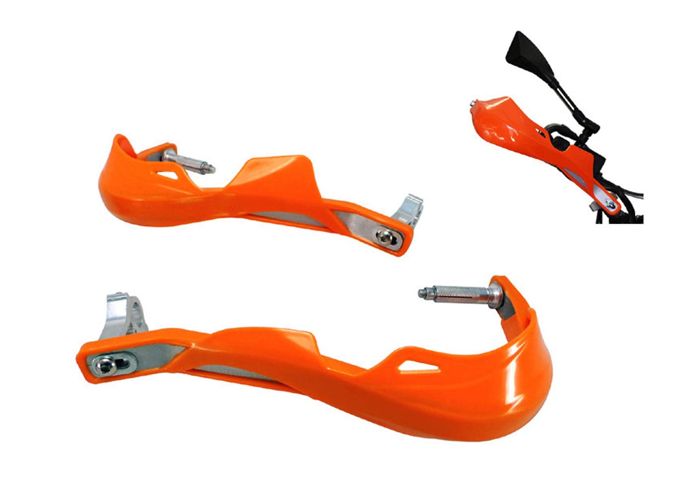 Orange Motorbike Handguards Hand Brush Guards with Aluminium Inserts ATV Quad Bike Motocross Trail Supermoto