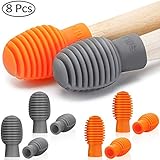 8 Pieces Drum Mute Drumstick Silent Tip Drum Dampener Accessory Rubber Practice Percussion Tips Mute Replacement Drum Practice Tips (Orange and Grey)
