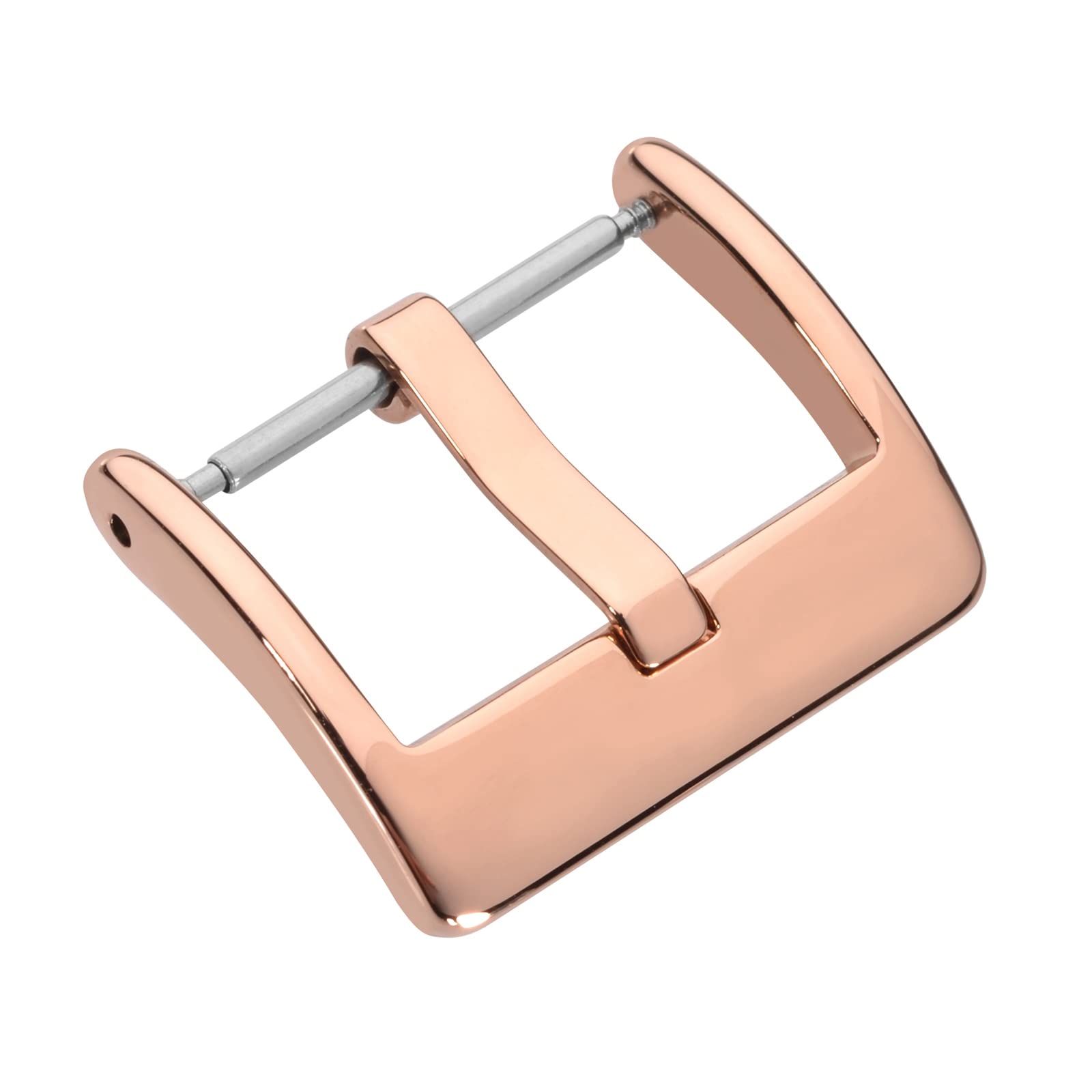 WOCCI 24mm Square Buckle for Watch Strap, Polished Stainless Steel (Rose Gold)