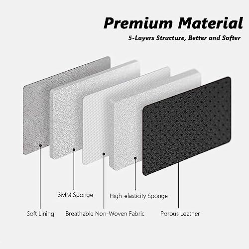 Coverado Car Seat Covers, Premium Leather Seat Cover Car, Waterproof Car Seat Protector with Lumbar Support Front and Rear Pack of 5, Universal Fit for Most Saloons, SUV Pick-up B-8859