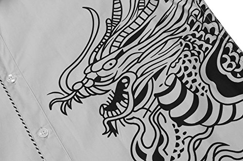 COOFANDY Men\'s Stylish Print Button Down Shirt Long Sleeve Casual Dress Shirt