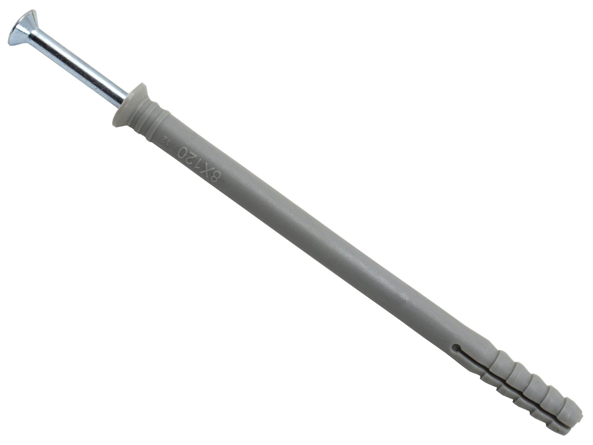 MasonMate MAMHF8120 Nylon Hammer-in Fixing 8 120mm Box of 50, Grey