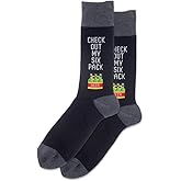 Hot Sox Men's Check Out My Six Pack Socks 1 Pair, Black, Men's 8.5-12 Shoe