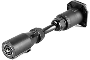 Wankic 7 Way Connector Adapter with Power Switch Replace 2021132201 Camera Adapter System 7 Pin Adapter for RV Trailer Camera System # F2BC004XXBK