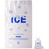 Belinlen 200 PACK 8 lb. Plastic Drawstring Ice Bags 11 x 19 Inch Heavy-Duty Ice Bags with Plastic Draw String (2mil Thickness)