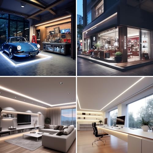 BENLUN 24 V COB LED Strip 20 m (10 m x 2), 4000 K Natural White LED Strip for Outdoors, Waterproof, 312LEDs/M CRI 93 Self-Adhesive Strip with Power Supply for Bedroom, Home Decoration, Kitchen
