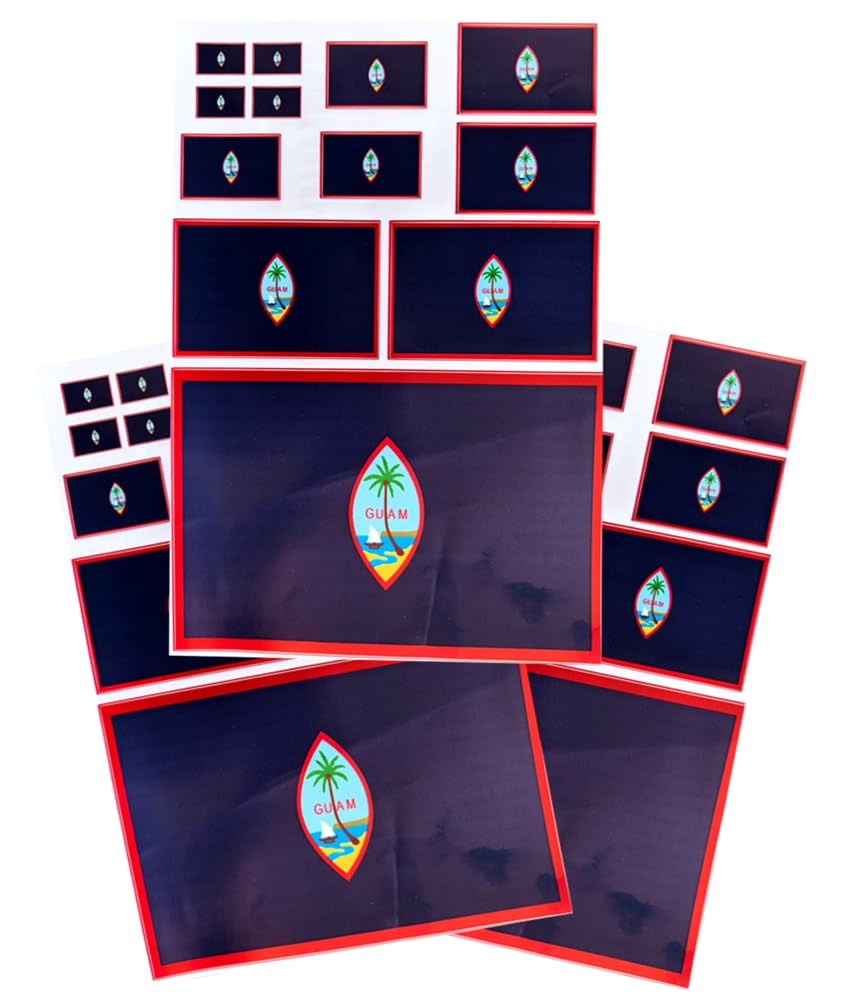 EUIOSFDC Decal in Multiple Sizes Guam Flag Sticker