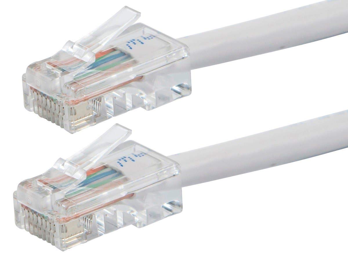 Monoprice Cat6 Ethernet Patch Cable - 25 Feet - White | Network Internet Cord - RJ45, Stranded, 550Mhz, UTP, Pure Bare Copper Wire, 24AWG - Zeroboot Series