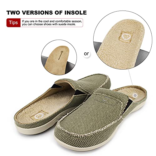 Mens Slippers with Arch Support, Plantar Fasciitis Slipper for Men with