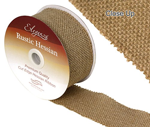 Eleganza Rustic Hessian Cut Edge, Cotton, Natural, 13 x 13 x 5 cm