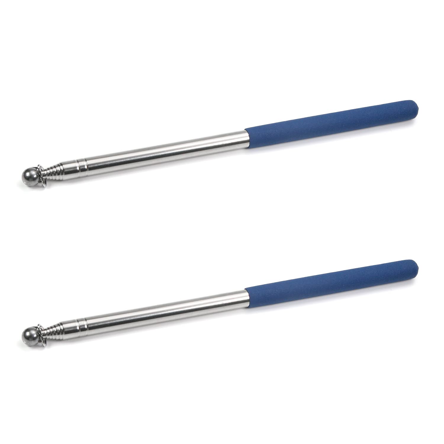 Othmro 2Pcs Hollow Telescopic Teachers Pointer, Teaching Pointer Stick for Classroom, Metal Hand Retractable Pointer Extended Length 63 inch, Handheld Presenter Whiteboard Pointer (Blue)