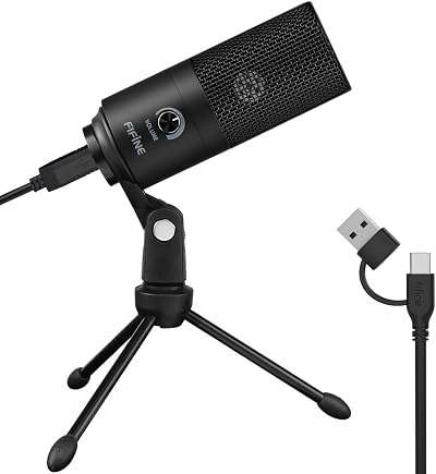 FIFINE USB Microphone K669B Condenser Cardioid for PC Mac Streaming