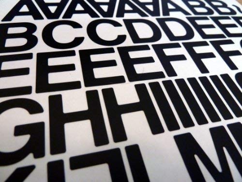 3XPack of 90 x 1" (25mm) Black Vinyl Sticky Letters & Numbers, Self-Adhesive, Stick on, Cut-to-Shape, Waterproof Lettering for Signs, Vehicles, Boats, Posters & School Projects