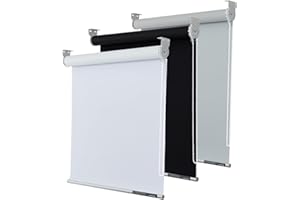LINKCOO 100% Blackout Roller Window Shades, Room Darkening Window Blinds with Thermal Insulated Fabric, Corded Roll Pull Down Shades for Home and Office (White - Width 10", Max Drop Height 79")
