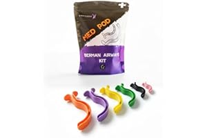 Lightning X Products Berman Oral Airway Kit Emergency EMS Oropharangeal Airways 6-Pack Colored OPA for Emergency First Aid + CPR