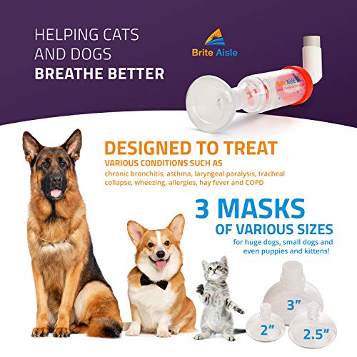 BRITE AISLE Inhaler for Dog or Cat, Aerosol Inhaler Chamber for Dogs