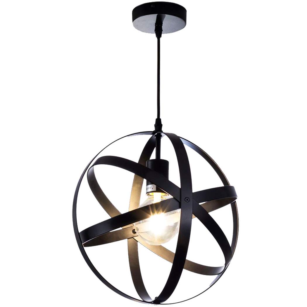 Giggi Black Ceiling Light, Modern Industrial Ceiling Lights with Adjustable Shape & Length, Round Pendant Light Fixture with E27 Fitting, Ceiling Lights Living Room Kitchen Bedroom Lounge Hallway