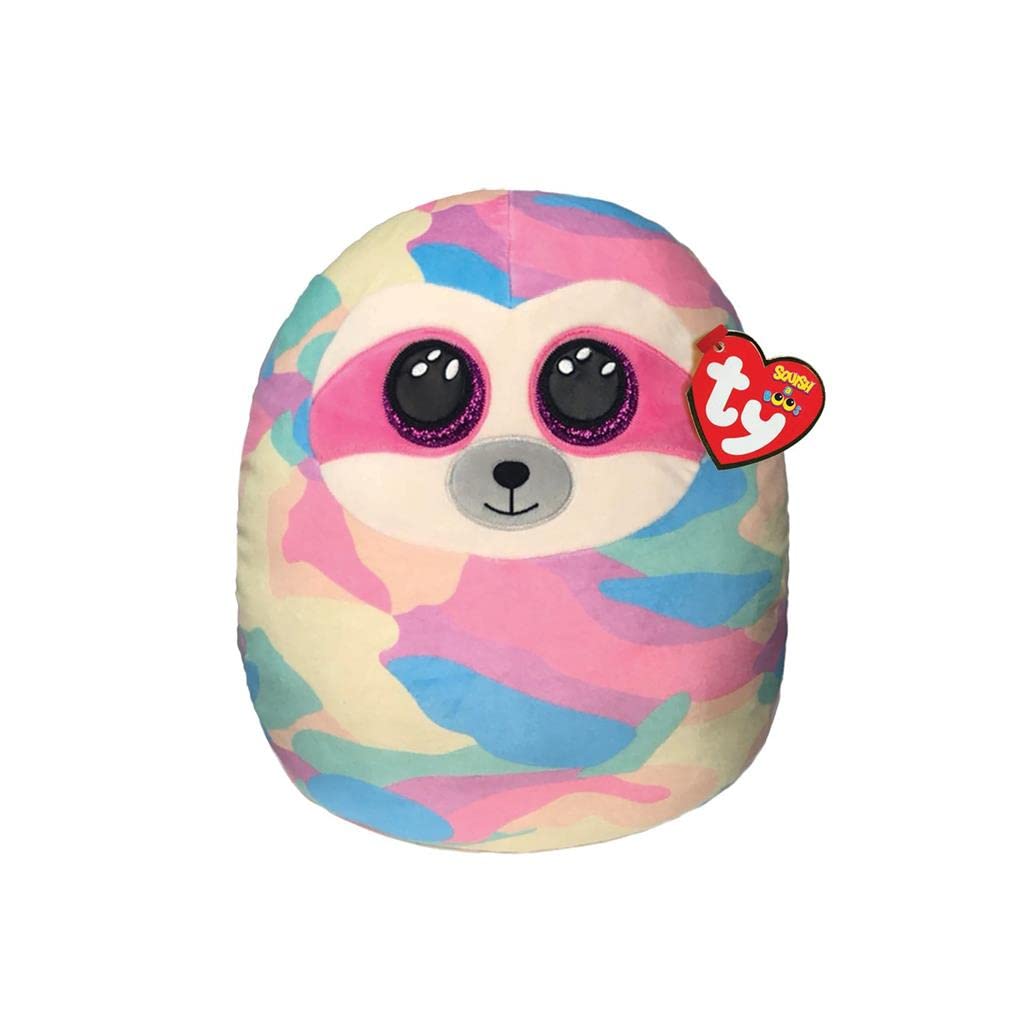TY 2007563 Cooper Squishaboo 10" Sloth kuscheliges Kissen, Multicolor