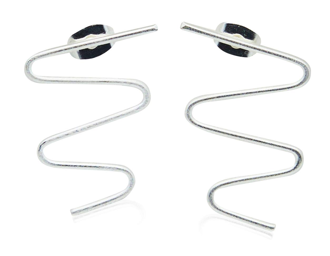 Isla Vurma – Geometric Zigzag Earrings in Brass 925 Sterling Silver Plated – Original and Lightweight Hoops for Women – Modern and Sophisticated Jewelry