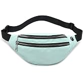 MOCE Waist Bag Fanny Pack for Men &amp; Women Fashion Water Resistant Hip Bum Bag with Adjustable Belt for Travel Hiking Running Outdoor Sports.(Light Green02)