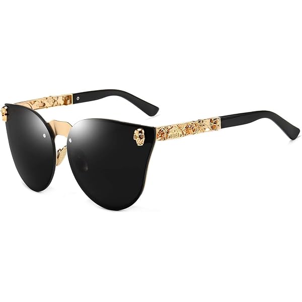 Cat Eye Sunglasses with UV400 Protection, PU Leather Case Amazon.com: Colrea Trendy Cat Eye Sunglasses for Women  main image 2