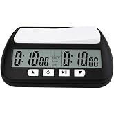 MOSTRUST Digital Chess Clock Timer | Professional Board Games Timer with Alarm, 3-in-1 Multifunction Portable Chess Clock, 2 AA Battery Included