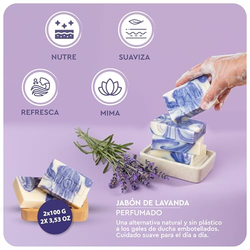 lubiu Lavender Soap - 2x100g - Hand, Body and Face Soap - Artisanal Soaps - Natural Lavender Soap