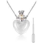 DS. DISTINCTIVE STYLE Vial Necklace Heart Shaped Perfume Bottle Pendant Blood Vial Necklace for Liquid Memorial Jewelry for Ashes Glass Keepsake Urn Necklace for Women