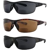 Hyyiyun 3 Pairs Bifocal Sunglasses for Men and Women, Half Rim Outdoor UV Protection Reader Glasses