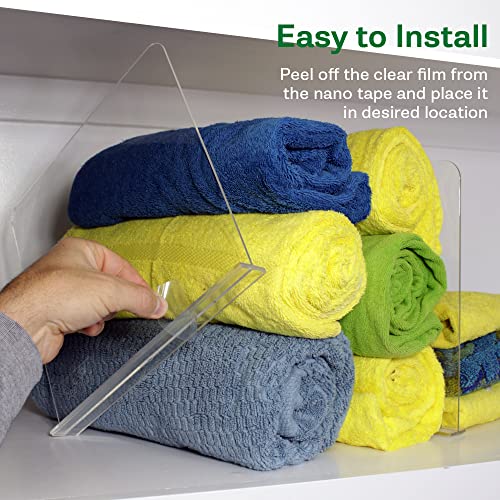 Bee Neat Clear Acrylic Shelf Dividers for Closets Closet Shelf