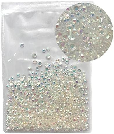 Mix Sizes 1000Pcs/Pack Crystal Clear Ab Non Hotfix 3D Nail Art Decoration Gems Clear AB 1000 pcs