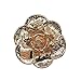Fashion jewelry designer big immitation pearl classic round shape enamel camellia brooch pin for women (Off White)