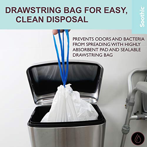 Soothic Commode Liner with Absorbent Pad, Disposable Bag, Standard Universal fit 24 Pack