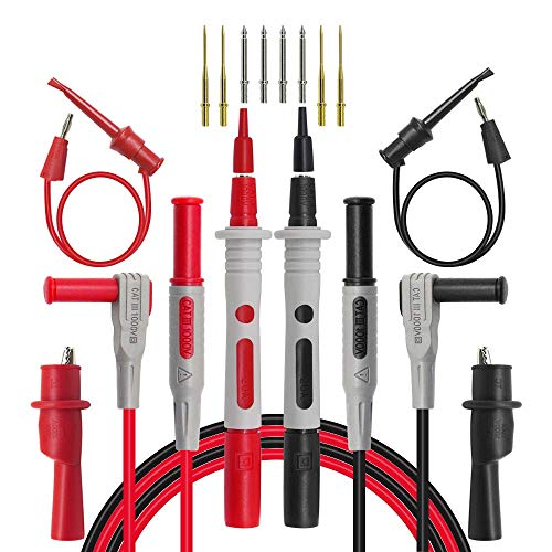 WINGONEER Multimeter Test Leads Kit Includes Safety Alligator Clips Banana Plug to Test Hook Cable