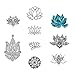 Tattify Assorted Lotus Flower Temporary Tattoos - Body, Mind and Spirit (Complete Set of 18 Tattoos - 2 of each Set) - Individual Styles Available - Fashionable Temporary Tattoos