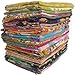 Maniona 10 Pieces Whole Sale Lot of Indian Tribal Kantha Quilts Vintage Cotton Bed Cover Throw Old Sari Made Assorted Patches Made Rally Blanket
